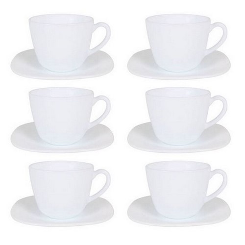 SET 6 TAZAS CAFE PERCUTTI OPAL 22CL C/PLATOS